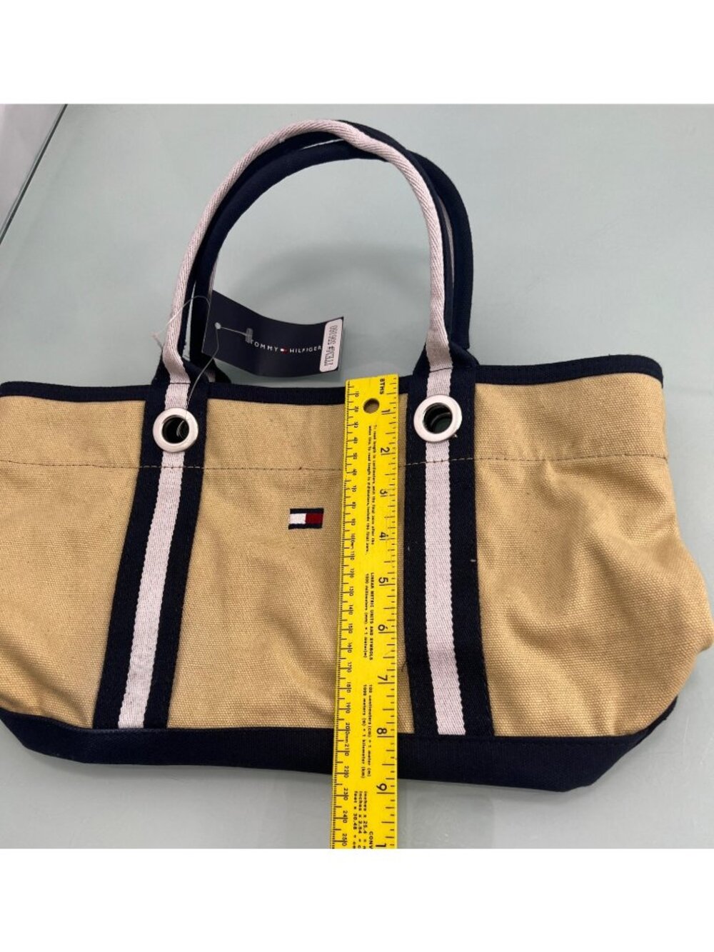 Tommy Hilfiger Canvas Hand Bag Purse Y2K Beige New NWT - Picture 5 of 6